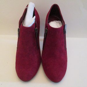 Franco Sarto Red Suede Booties